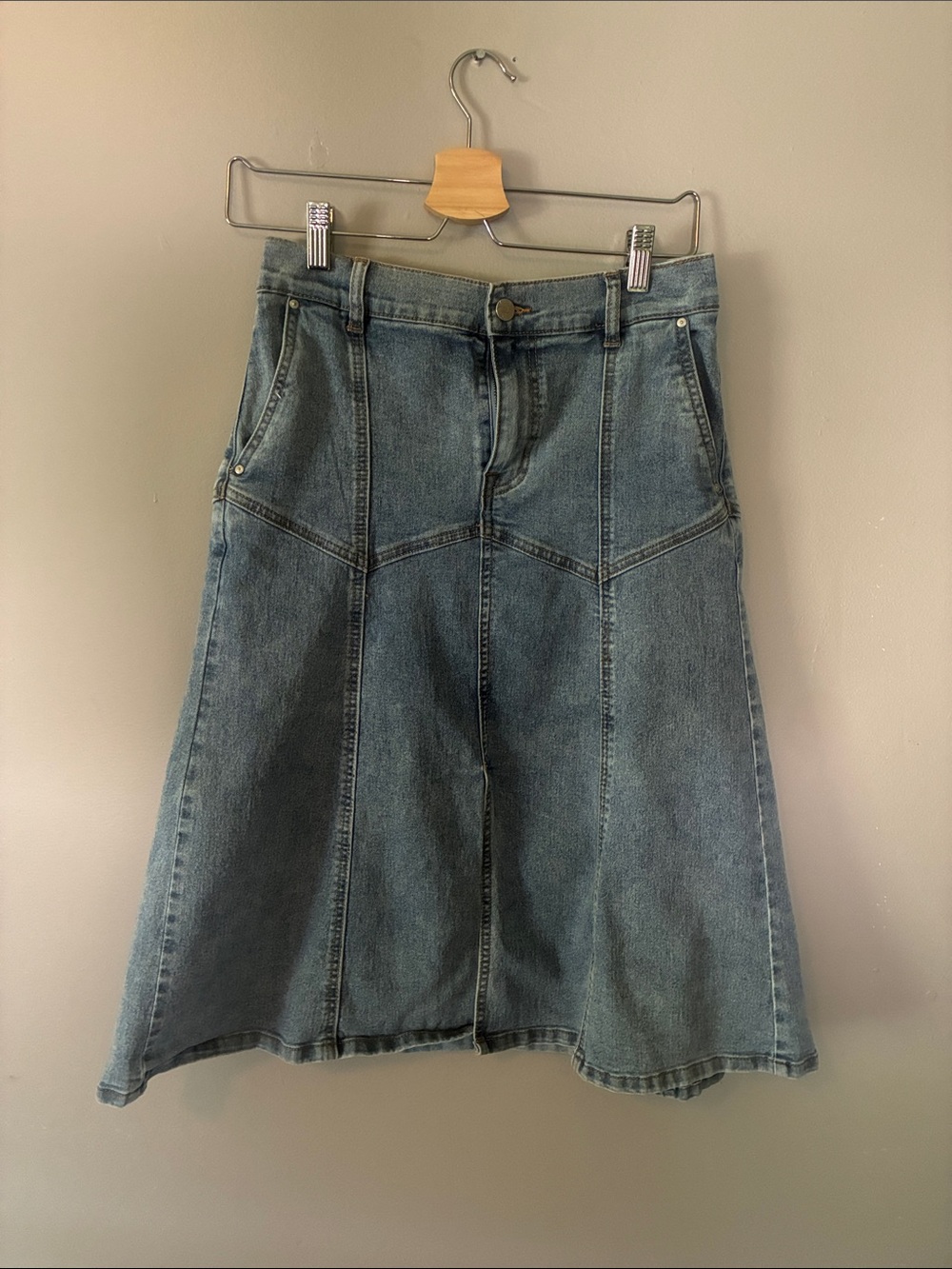 Jessica Simpson Vintage-Inspired Blue Denim A-Line Skirt